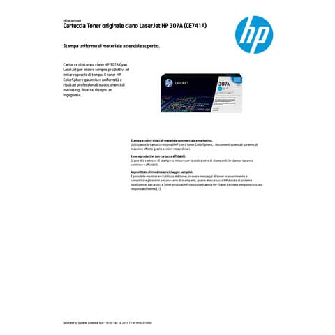 Toner 307A HP ciano  CE741A